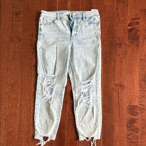 Women's Distressed Light Blue Jeans
